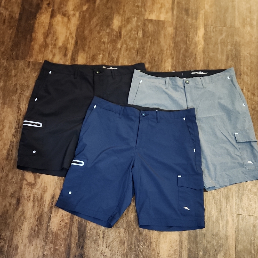 (Lot) Tommy Bahama Cayman Isles Islandzone Cargo Shorts - Navy, Black & Gray